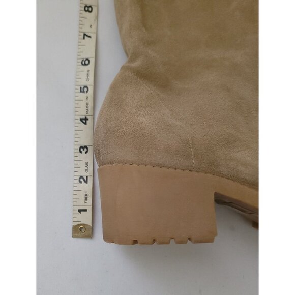 Mihaela Glavan Beige Mid-Calf Suede Boots With Block Heel Size 39 EU - Picture 9 of 9